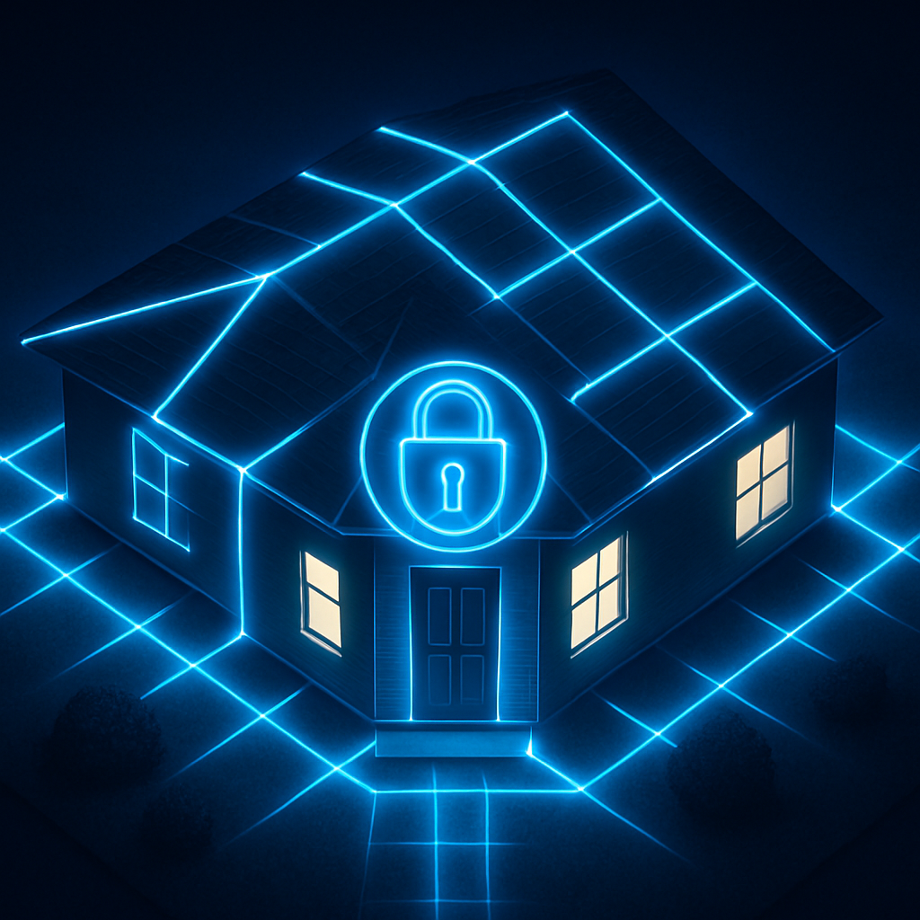 home sealed with neon lines and neon lock